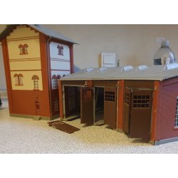 Faller HO 1234 remise 3 vejs med side bygning frdig samlet. Stand se billeder