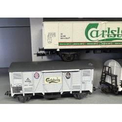 Liliput HO 555 DSB lot med 5 Carlsberg lvogne med Jvnstrm hjul