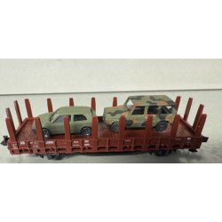 Roco 417 273 spor N DB stolpevogn med 2 militr biler