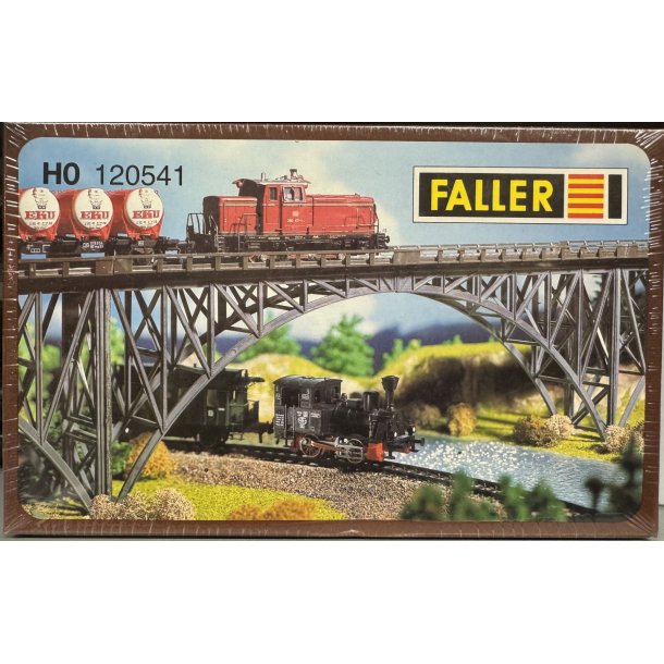 Faller HO 120541 Stålbjælkebro 355 mm lang, komplet med 2 lige bæltesenge.