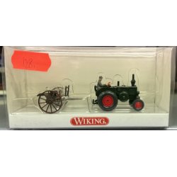 Wiking HO 889 02 31 Lanz traktor med rive