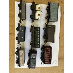 Lot 10 Bachmann HO brugte godsvogne 9 stk. Stand se billederne