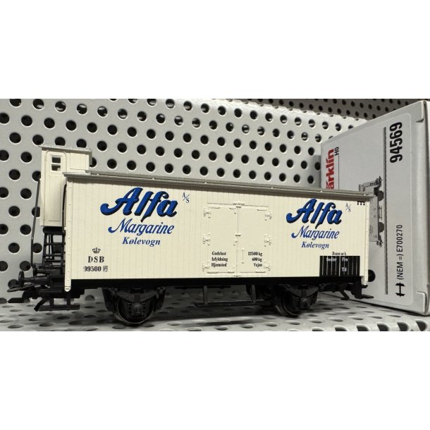 Märklin 94569 DSB kølevogn Alfa Magarine Vejen Litra 99500 med bremsehus. Nyhed 2025